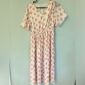 Floral Pink Dress pleated small